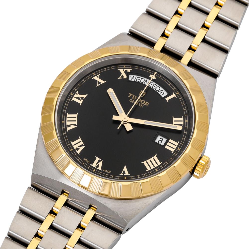  Shop Authentic Tudor Royal Automatic Black Dial Two Tone Steel Strap Watch for Men - M28603-0003 - Luxxuri