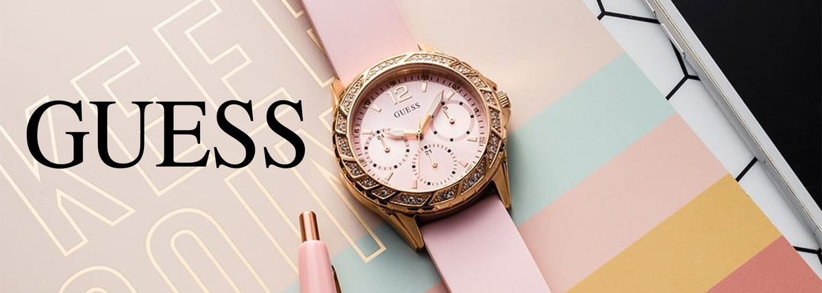  Shop Authentic Guess Sparkling Diamonds Pink Dial Pink Rubber Strap Watch for Women - W0032L9 - Luxxuri