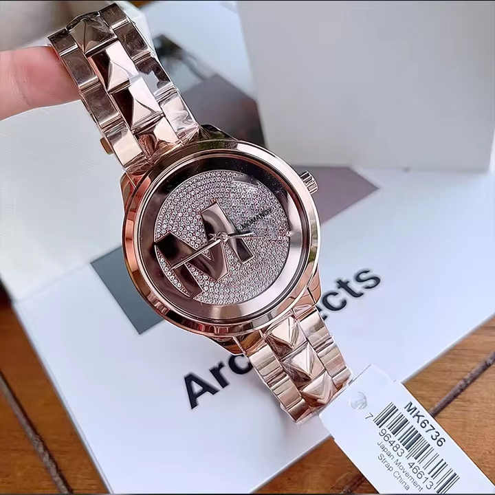  Shop Authentic Michael Kors Runway Mercer Quartz Rose Gold Dial Rose Gold Steel Strap Watch For Women - MK6736 - Luxxuri