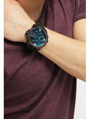  Shop Authentic Diesel Uber Chief Chronograph Red Dial Black Steel Strap Watch For Men - DZ7373 - Luxxuri