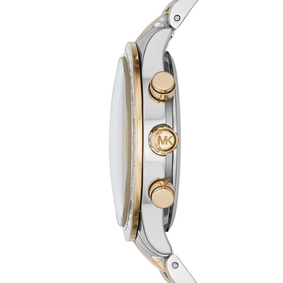  Shop Authentic Michael Kors Brinkley Chronograph Silver Dial Two Tone Steel Strap Watch for Women - MK6188 - Luxxuri