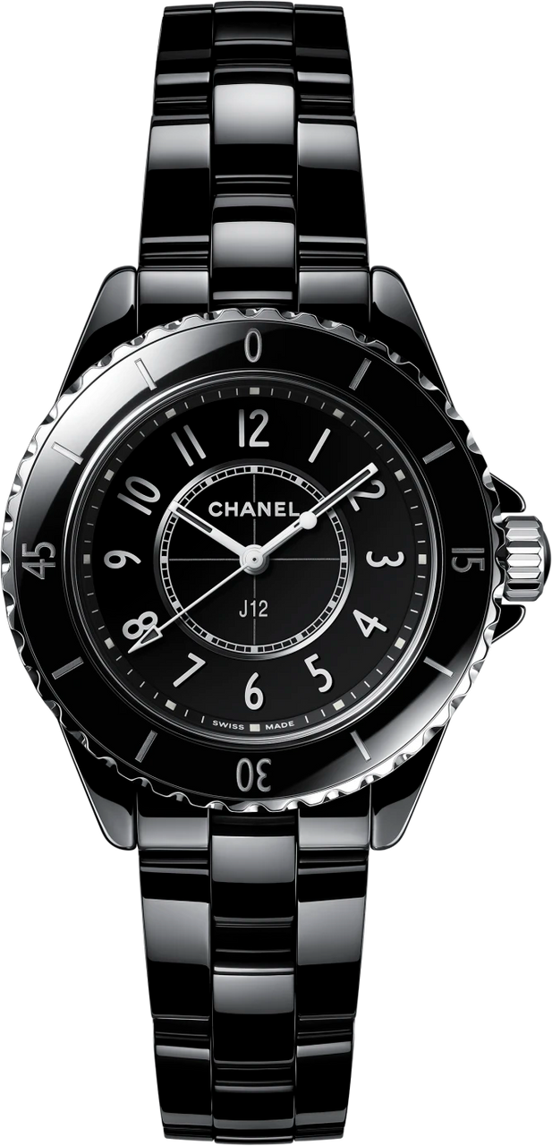  Shop Authentic Chanel J12 Quartz Black Dial Black Steel Strap Watch for Women - J12 H5695 - Luxxuri