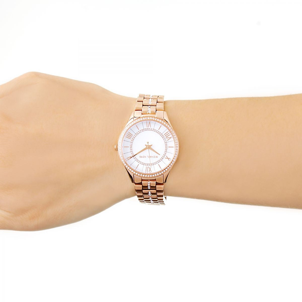  Shop Authentic Michael Kors Lauryn Mother of Pearl Dial Rose Gold Steel Strap Watch for Women - MK3716 - Luxxuri