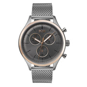  Shop Authentic Hugo Boss Companion Chronograph Grey Dial Silver Mesh Bracelet Watch For Men - 1513549 - Luxxuri