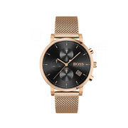  Shop Authentic Hugo Boss Integrity Black Dial Gold Mesh Bracelet Watch for Men - 1513808 - Luxxuri