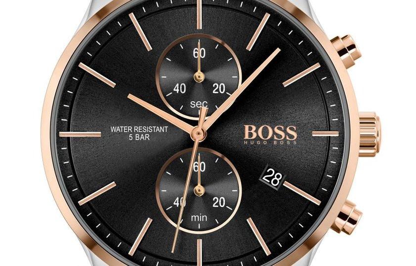  Shop Authentic Hugo Boss Associate Chronograph Black Dial Two Tone Steel Strap Watch for Men - 1513840 - Luxxuri