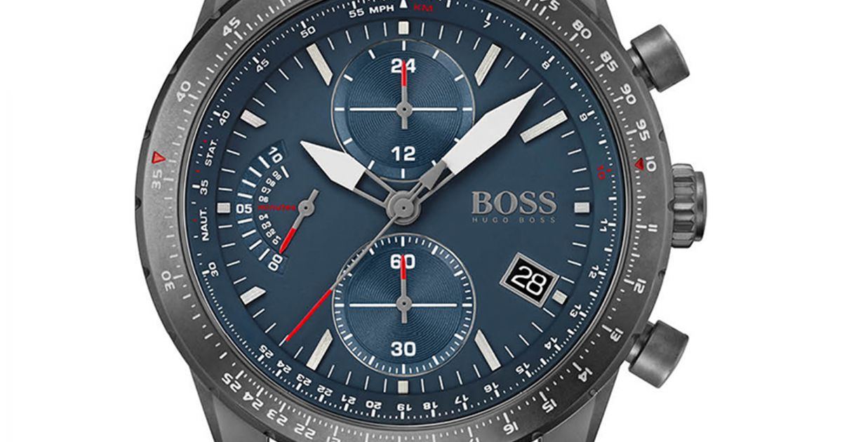  Shop Authentic Hugo Boss Pilot Edition Blue Dial Brown Leather Strap Watch for Men - 1513852 - Luxxuri