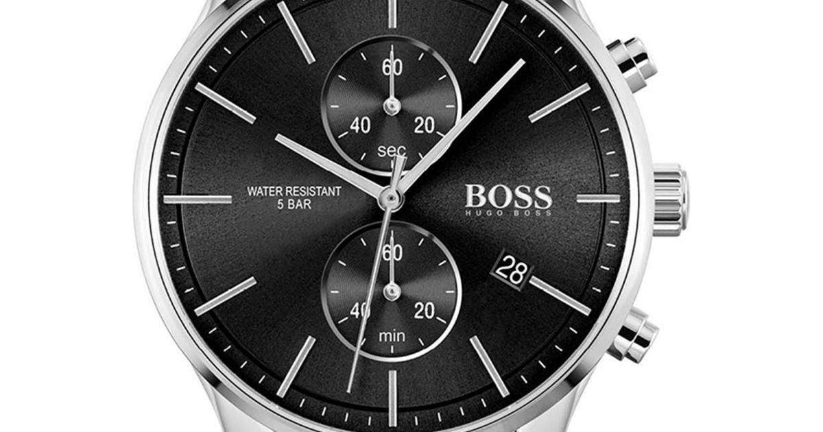  Shop Authentic Hugo Boss Associate Black Dial Silver Steel Strap Watch for Men - 1513869 - Luxxuri