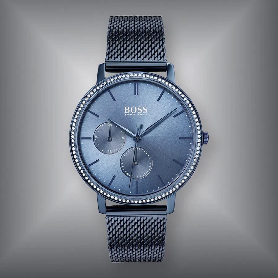  Shop Authentic Hugo Boss Infinity Blue Dial Blue Mesh Bracelet Watch for Women - 1502518 - Luxxuri