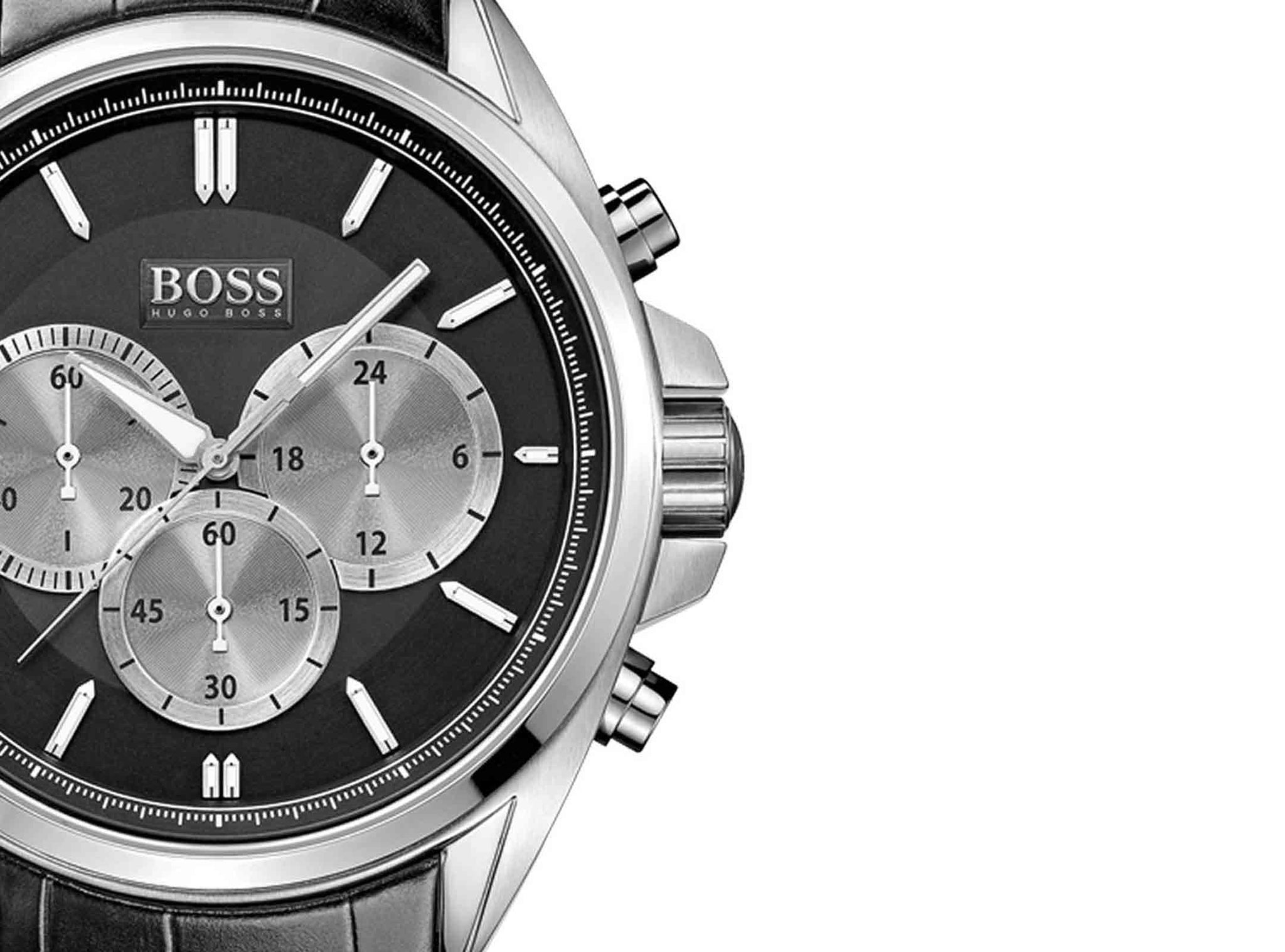  Shop Authentic Hugo Boss Driver Black Dial Black Leather Strap Watch for Men - 1512879 - Luxxuri