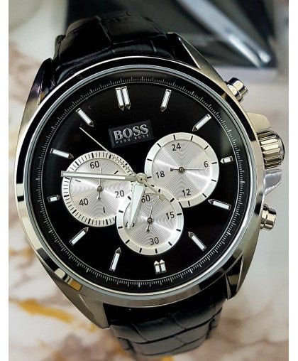  Shop Authentic Hugo Boss Driver Blue Dial Black Leather Strap Watch for Men - 1512882 - Luxxuri