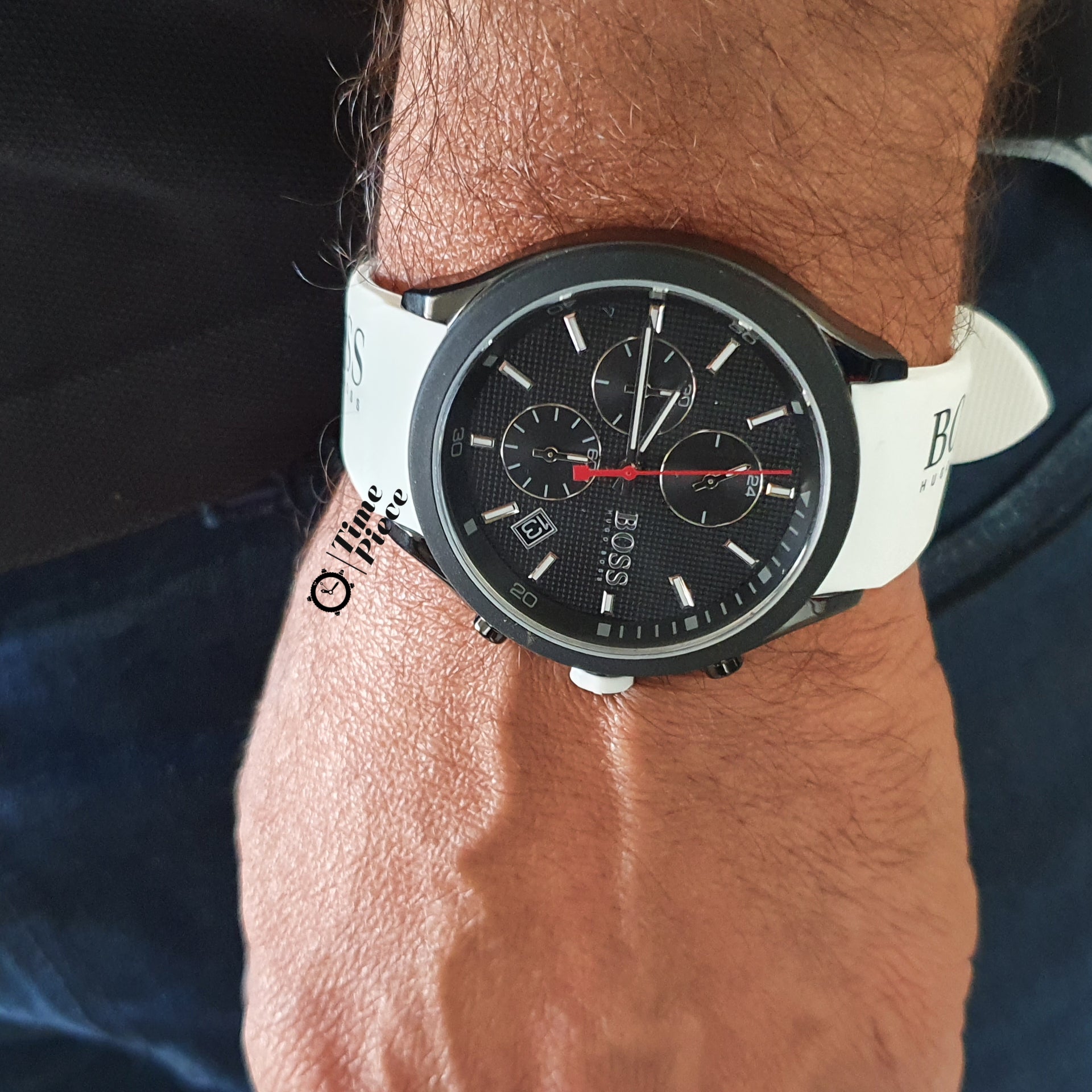  Shop Authentic Hugo Boss Velocity Black Dial White Rubber Strap Watch for Men - 1513718 - Luxxuri