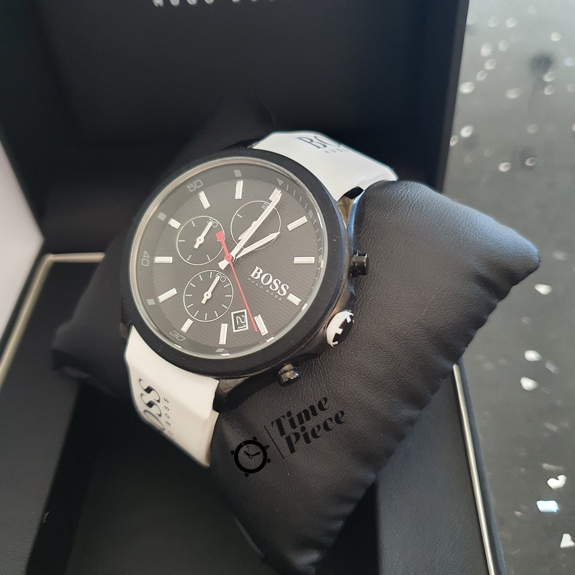  Shop Authentic Hugo Boss Velocity Black Dial White Rubber Strap Watch for Men - 1513718 - Luxxuri