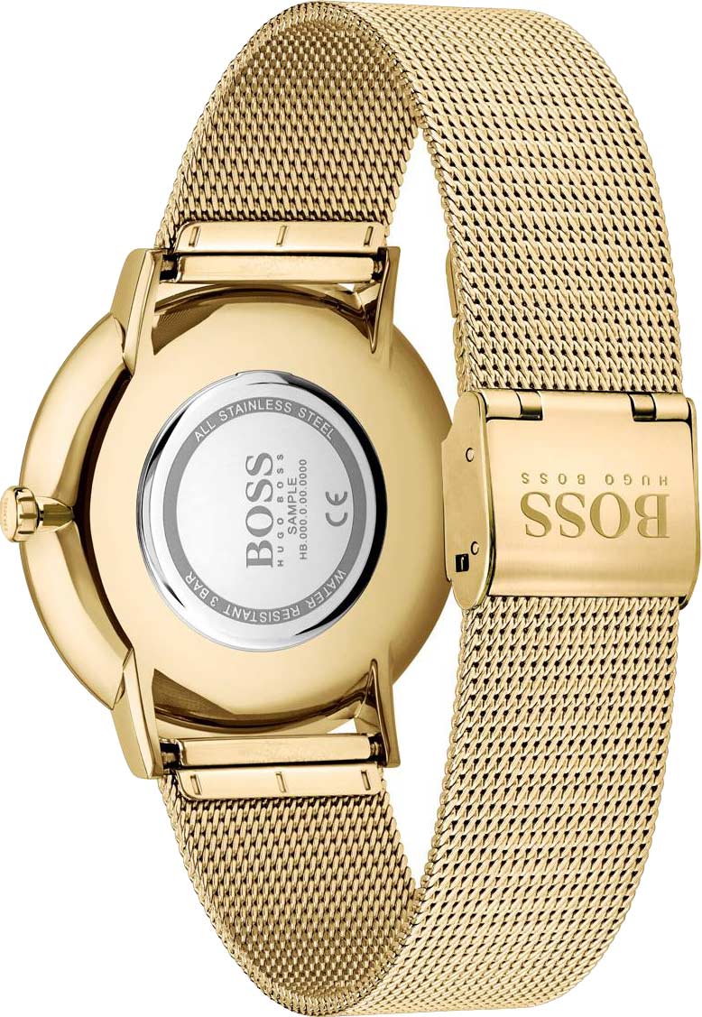  Shop Authentic Hugo Boss Horizon Quartz Black Dial Gold Mesh Bracelet Watch For Men - HB1513735 - Luxxuri