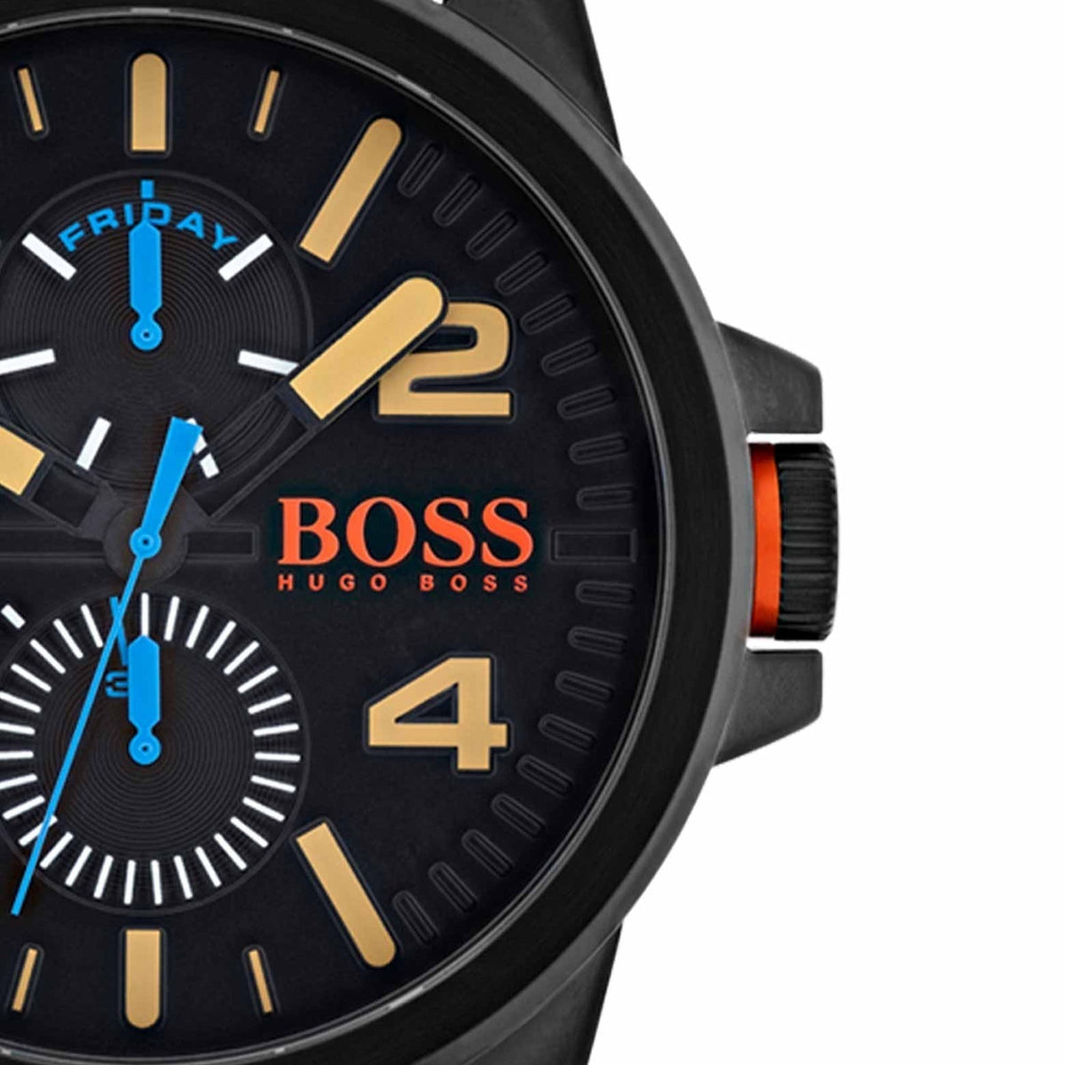  Shop Authentic Hugo Boss Orange Detroit Analog Black Dial Black Silicone Strap Watch For Men - 1550011 - Luxxuri