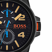  Shop Authentic Hugo Boss Orange Detroit Analog Black Dial Black Silicone Strap Watch For Men - 1550011 - Luxxuri