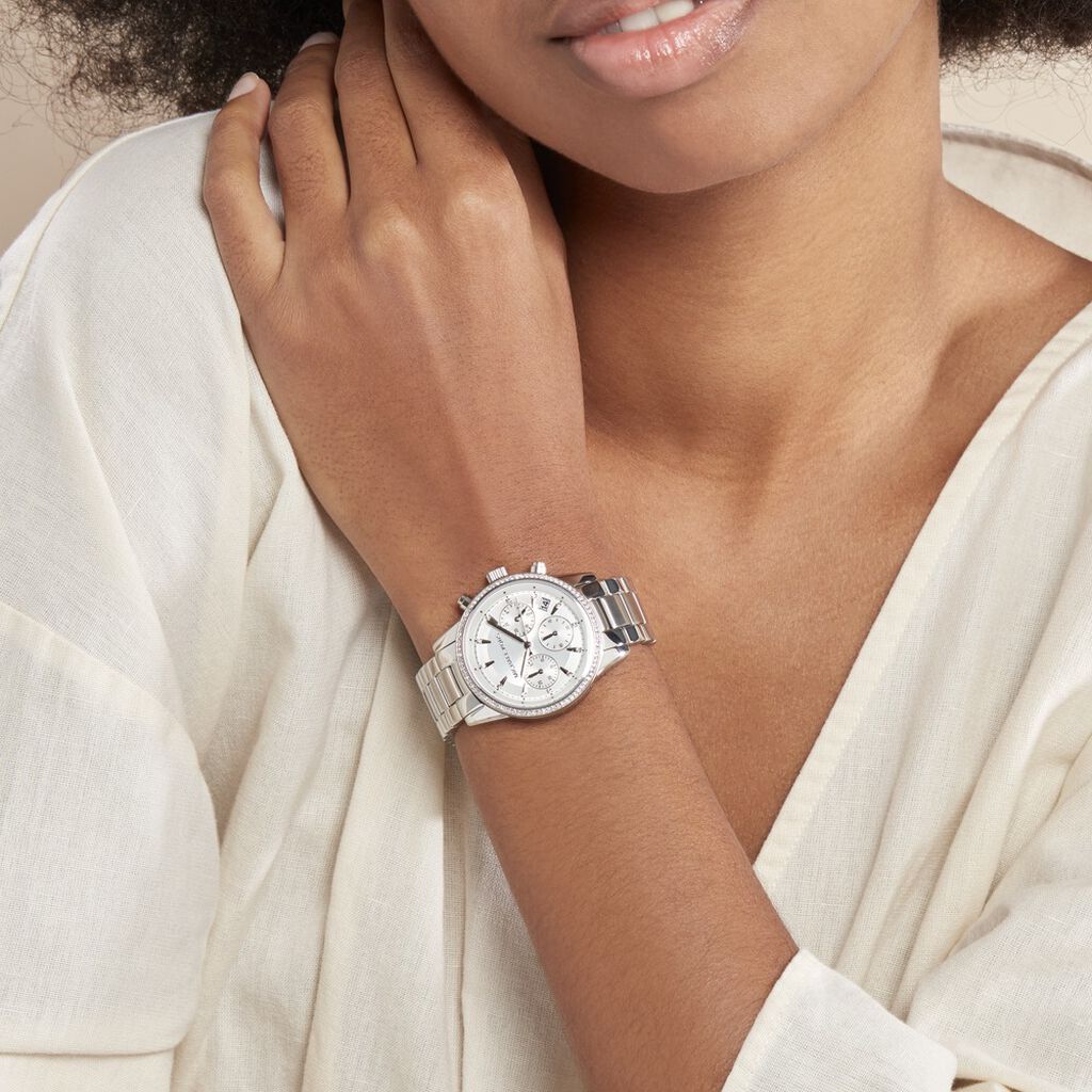  Shop Authentic Michael Kors Ritz Silver Dial Silver Steel Strap Watch for Women - MK6428 - Luxxuri
