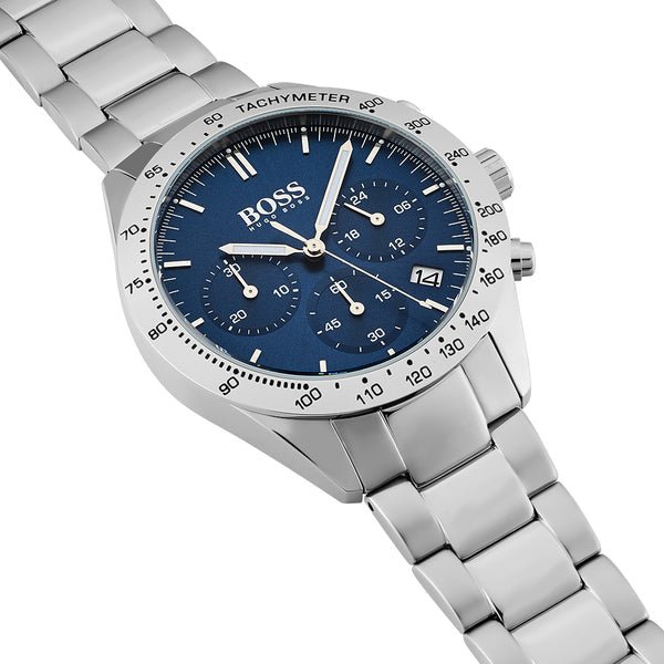  Shop Authentic Hugo Boss Talent Blue Dial Silver Steel Strap Watch for Men - 1513582 - Luxxuri