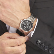  Shop Authentic Emporio Armani Classic Chronograph Black Dial Silver Steel Strap Watch For Men - AR2434 - Luxxuri