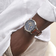  Shop Authentic Fossil Townsman Automatic Blue Dial Brown Leather Strap Watch for Men - ME3110 - Luxxuri