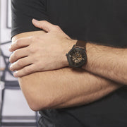  Shop Authentic Fossil Townsman Automatic Black Dial Brown Leather Strap Watch for Men - ME3155 - Luxxuri