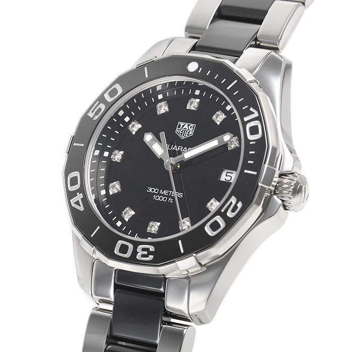  Shop Authentic Tag Heuer Aquaracer Quartz Black Dial Two Tone Steel Strap Watch for Women - WAY131C.BA0913 - Luxxuri