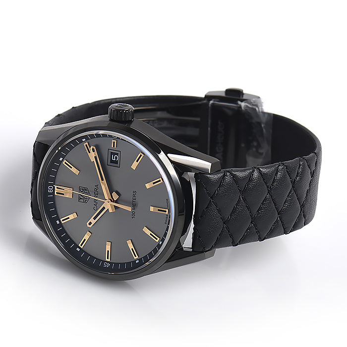  Shop Authentic Tag Heuer Carrera Special Edition Black Dial Black Leather Strap Watch for Women - WAR1113.FC6392 - Luxxuri