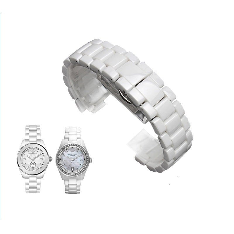  Shop Authentic Emporio Armani Ceramica White Mother of Pearl Dial Stainless Steel Strap Watch For Women - AR1426 - Luxxuri