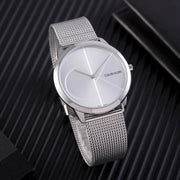  Shop Authentic Calvin Klein Minimal Silver Dial Silver Mesh Bracelet Watch for Women - K3M2212Z - Luxxuri