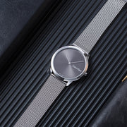  Shop Authentic Calvin Klein Minimal Grey Dial Silver Mesh Bracelet Watch for Men - K3M211Y3 - Luxxuri