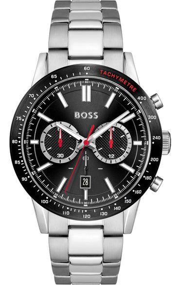  Shop Authentic Hugo Boss Allure Chronograph Black Dial Silver Steel Strap Watch for Men - 1513922 - Luxxuri