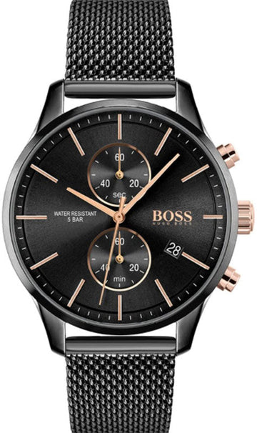  Shop Authentic Hugo Boss Associate Black Dial Black Mesh Bracelet Watch for Men - 1513811 - Luxxuri