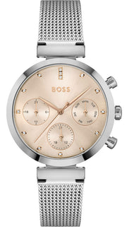  Shop Authentic Hugo Boss Flawless Pink Dial Silver Mesh Bracelet Watch for Women - 1502625 - Luxxuri