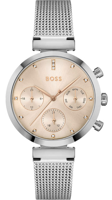  Shop Authentic Hugo Boss Flawless Pink Dial Silver Mesh Bracelet Watch for Women - 1502625 - Luxxuri