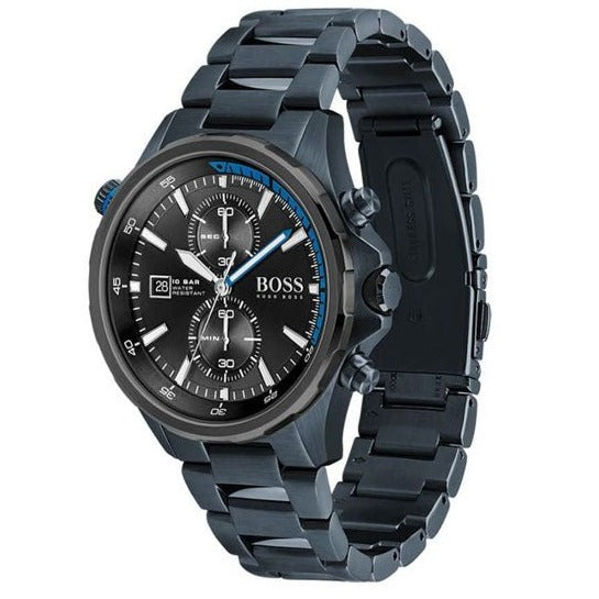  Shop Authentic Hugo Boss Globetrotter Black Dial Black Steel Strap Watch for Men - 1513824 - Luxxuri