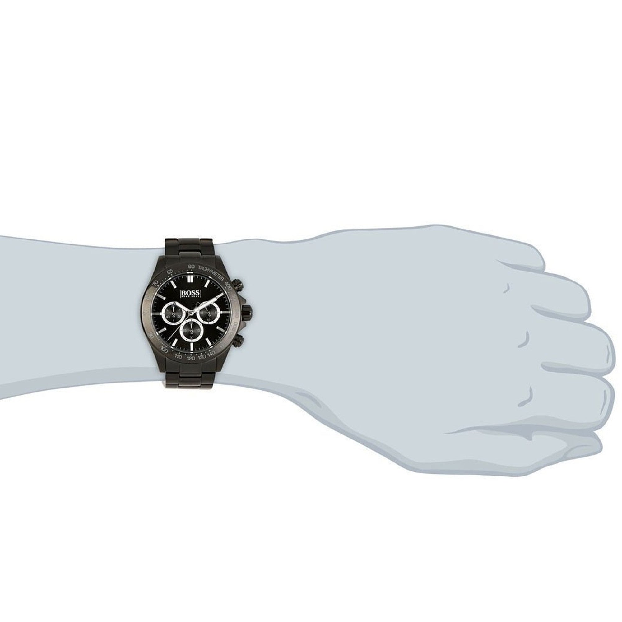  Shop Authentic Hugo Boss Ikon Chronograph Black Dial Black Steel Strap Watch for Men - 1512961 - Luxxuri