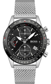  Shop Authentic Hugo Boss Pilot Edition Black Dial Silver Mesh Bracelet Watch for Men - 1513886 - Luxxuri