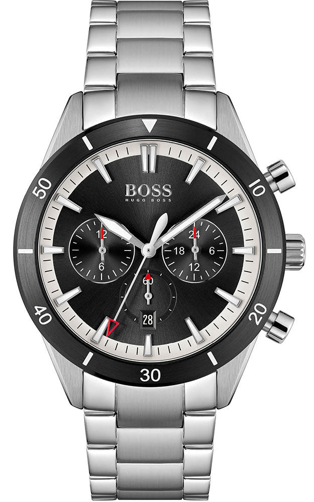  Shop Authentic Hugo Boss Santiago Black Dial Silver Steel Strap Watch for Men - 1513862 - Luxxuri