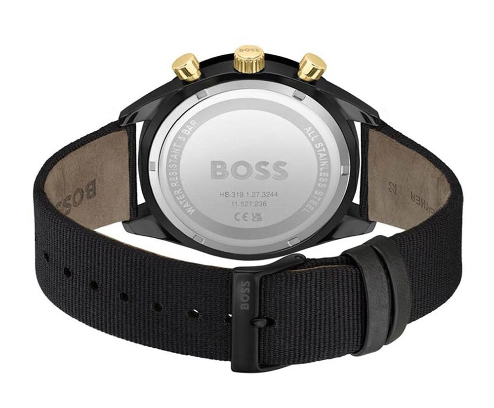  Shop Authentic Hugo Boss Santiago Black Dial Black Nylon Strap Watch for Men - 1513935 - Luxxuri