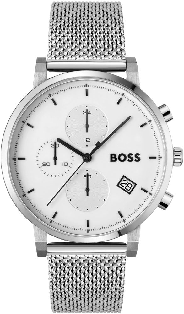  Shop Authentic Hugo Boss Skymaster White Dial Silver Mesh Bracelet Watch for Men - 1513933 - Luxxuri