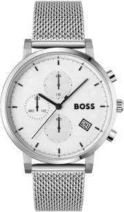  Shop Authentic Hugo Boss Skymaster White Dial Silver Mesh Bracelet Watch for Men - 1513933 - Luxxuri
