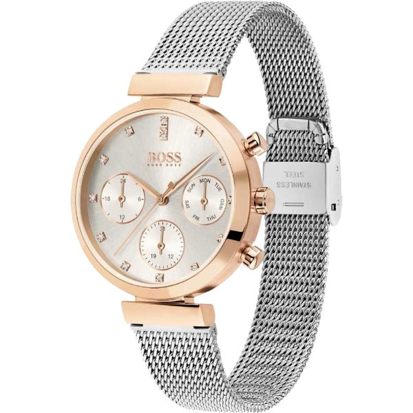  Shop Authentic Hugo Boss Flawless Silver Dial Silver Mesh Bracelet Watch for Women -1502551 - Luxxuri
