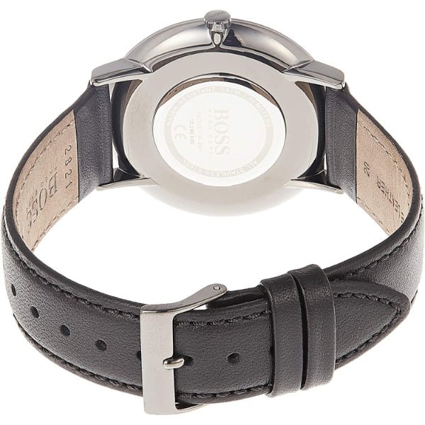  Shop Authentic Hugo Boss Modern Grey Dial Black Leather Strap Watch for Men - 1513540 - Luxxuri