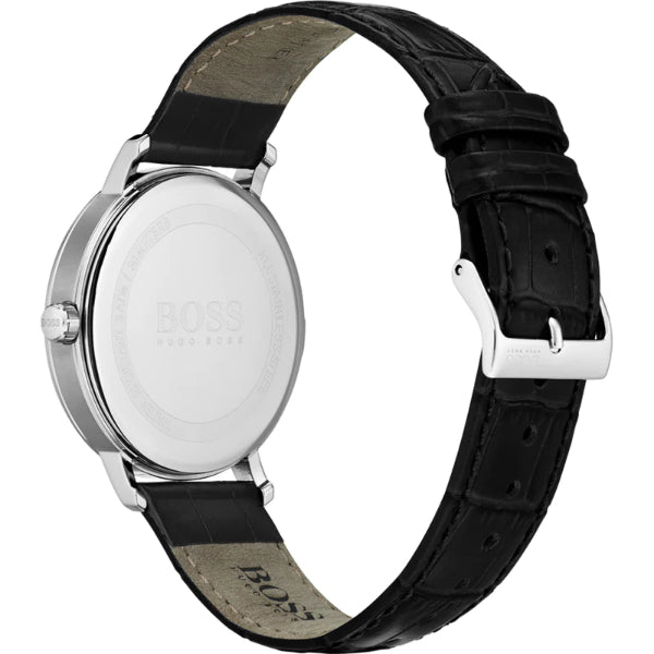  Shop Authentic Hugo Boss Corporal Black Dial Black Leather Strap Watch for Men - 1513638 - Luxxuri