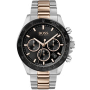  Shop Authentic Hugo Boss Here Chronograph Black Dial Two Tone Steel Strap Watch for Men - 1513757 - Luxxuri