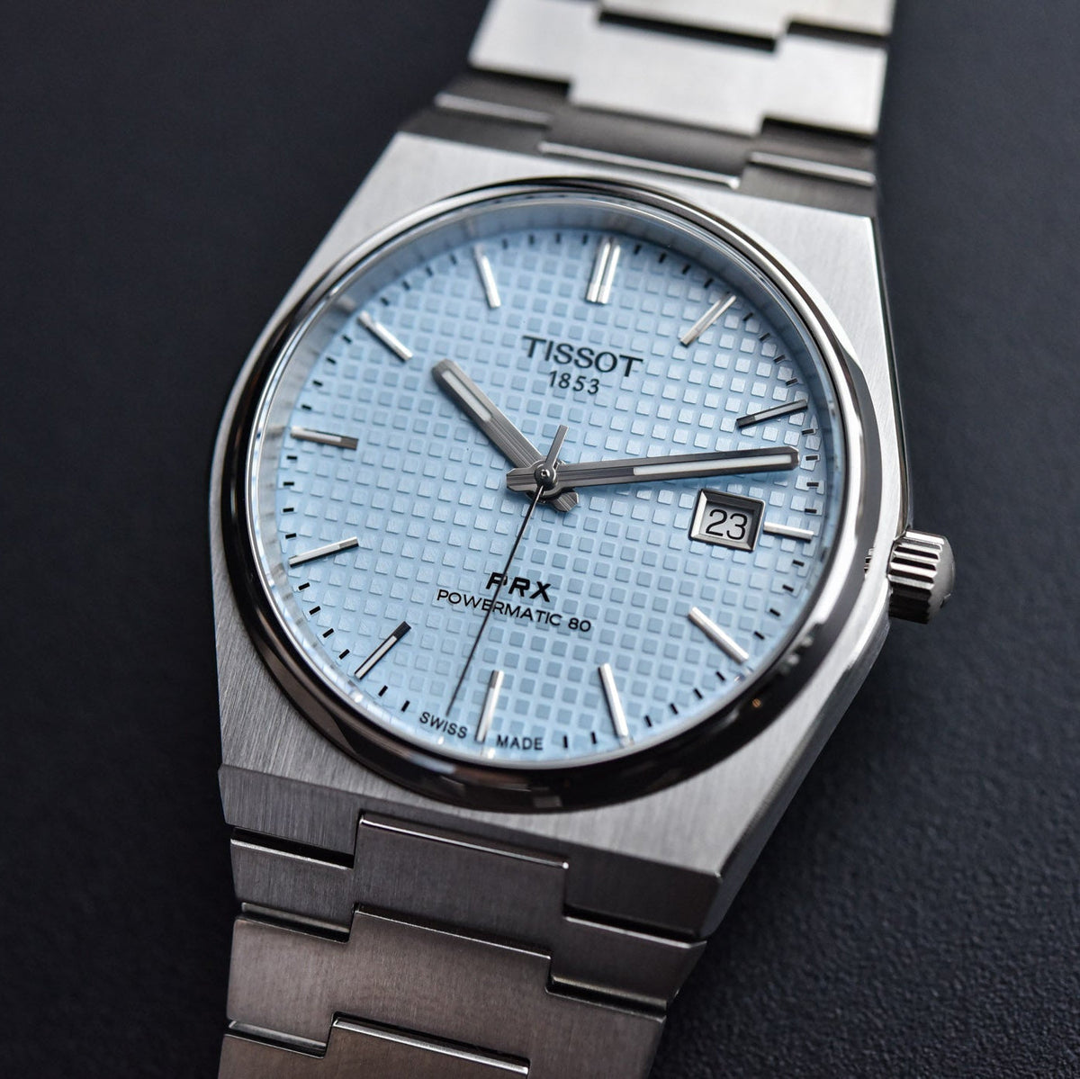  Shop Authentic Tissot PRX Powermatic 80 Ice Blue Tiffany Dial Silver Steel Strap Watch for Men - T137.407.11.351.00 - Luxxuri