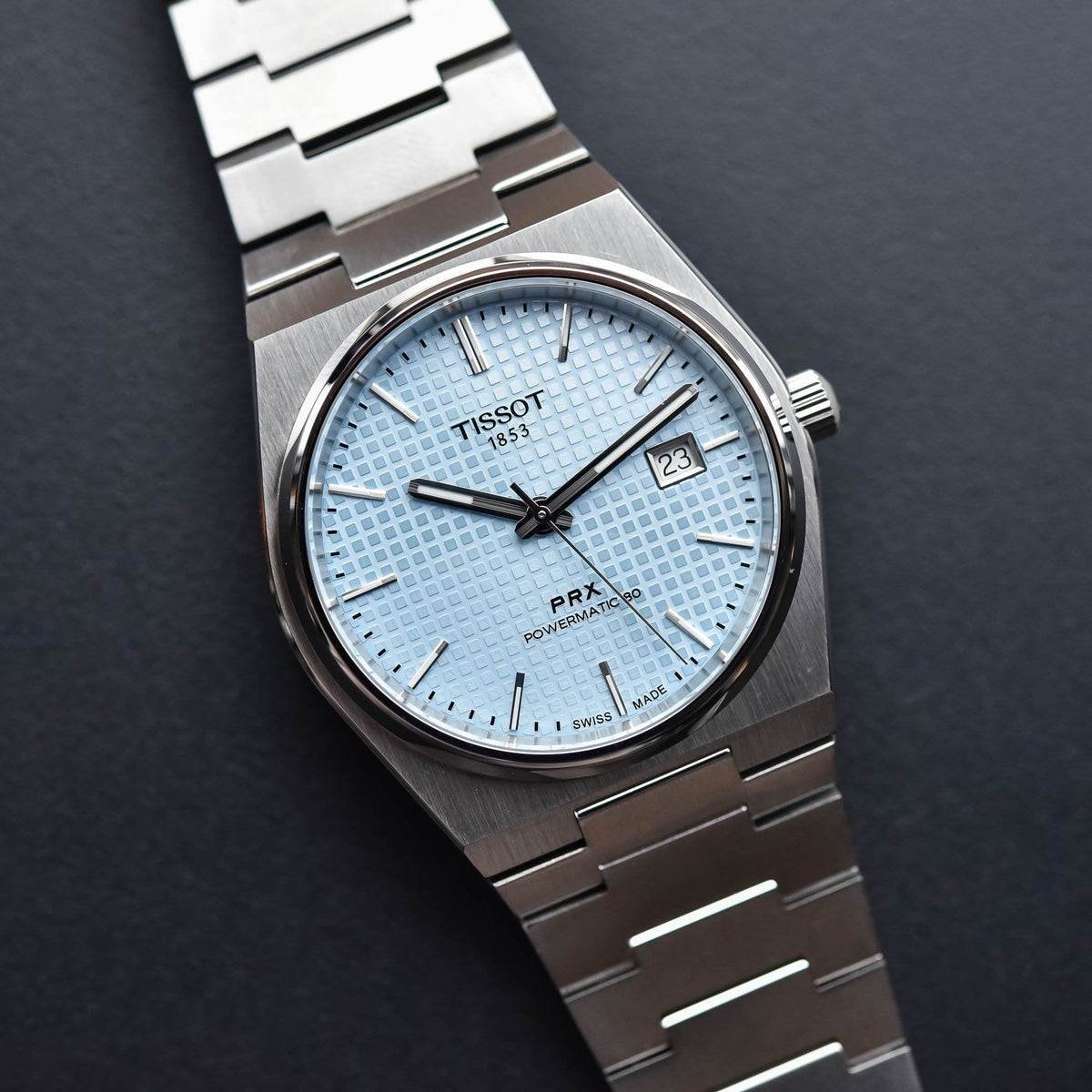  Shop Authentic Tissot PRX Powermatic 80 Ice Blue Tiffany Dial Silver Steel Strap Watch for Men - T137.407.11.351.00 - Luxxuri