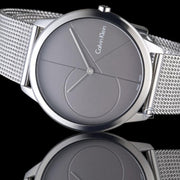  Shop Authentic Calvin Klein Minimal Black Dial Silver Mesh Bracelet Watch for Men - K3M21123 - Luxxuri