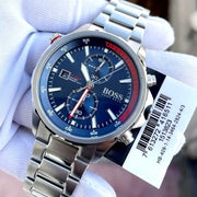  Shop Authentic Hugo Boss Globetrotter Blue Dial Silver Steel Strap Watch for Men - 1513823 - Luxxuri