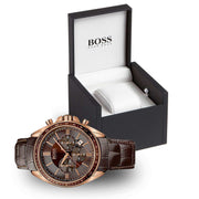  Shop Authentic Hugo Boss Driver Sport Chronograph Brown Dial Brown Leather Strap Watch for Men - 1513093 - Luxxuri